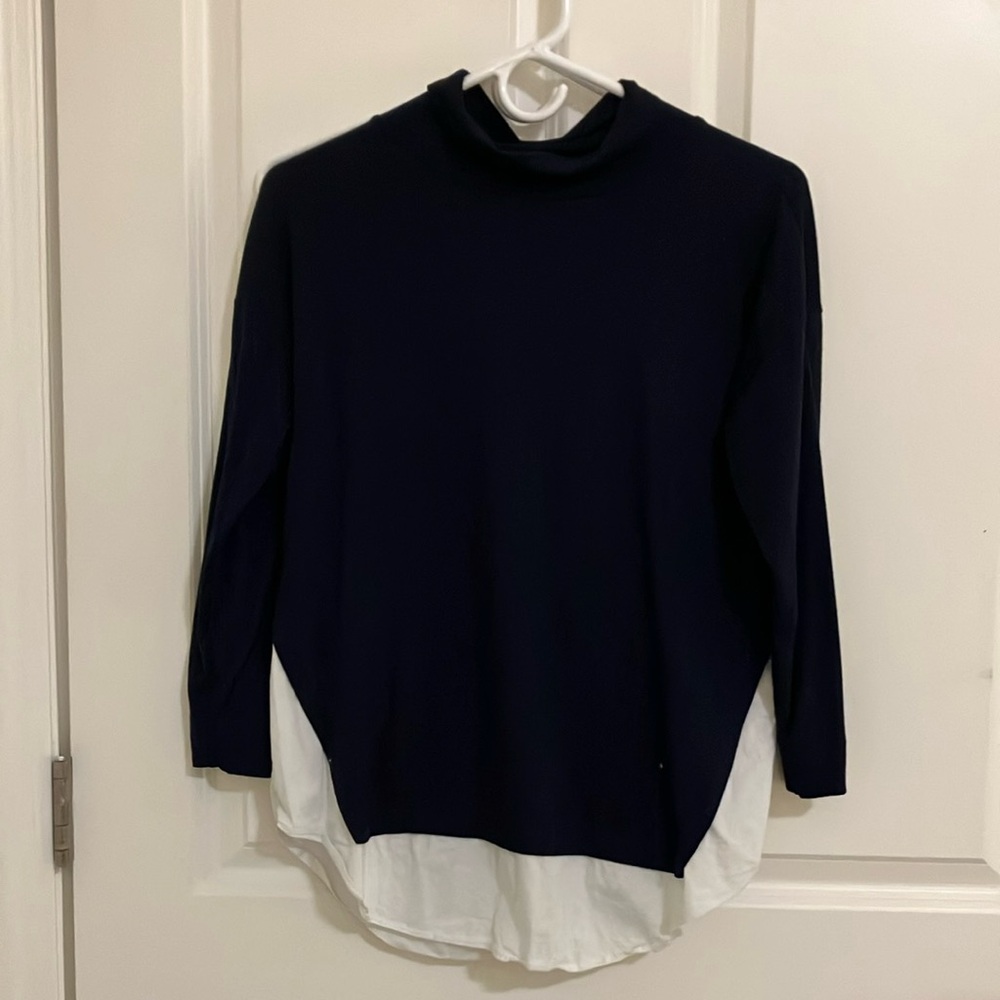 Navy blue cowel neck